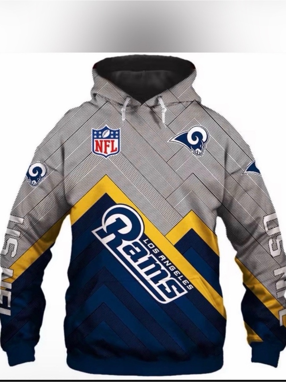 NFL Los Angeles Rams Navy, Gold & Gray Zip-Up Sweater